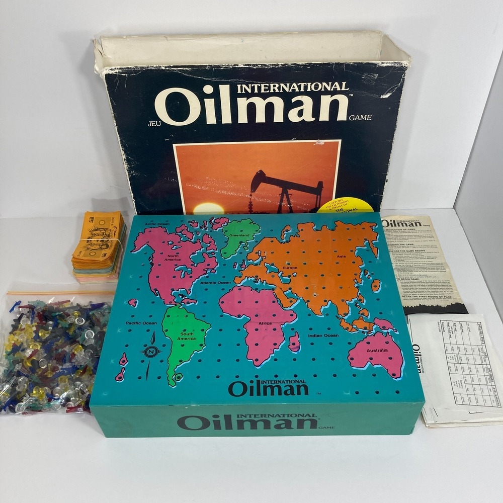 Vintage 1980s International Oilman Board Game Oil Gas Strategy